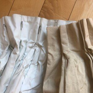 Drapes, Cream Cotton Jacquard, lined, hi quality, 9 ft drop, 4ft span